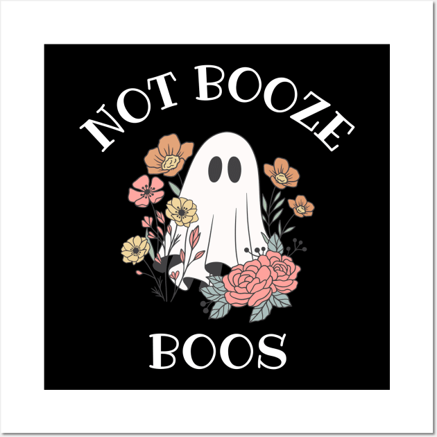 Vintage Not Booze Boos, Funny Halloween Cute Retro Wall Art by WaBastian